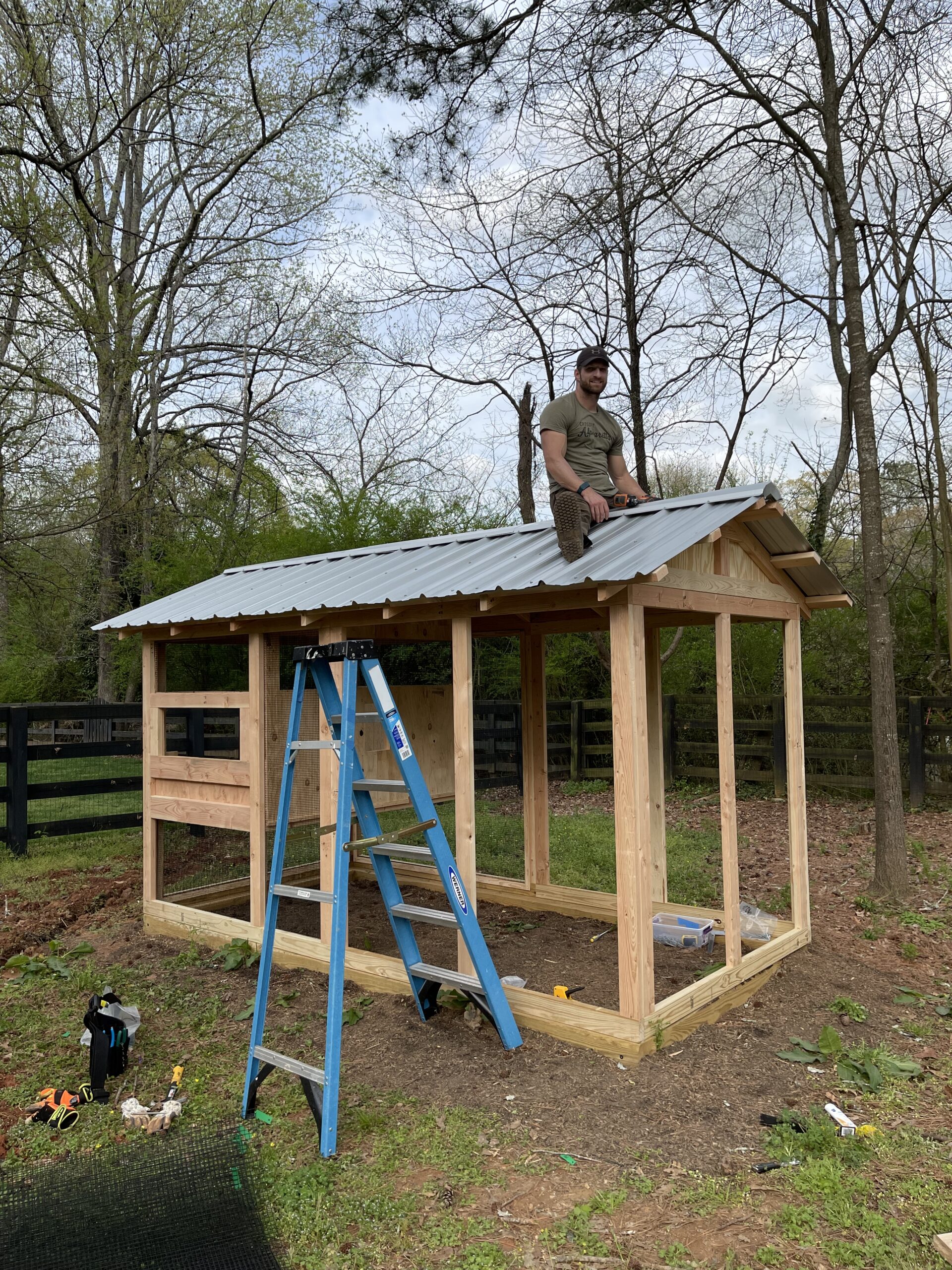 Our first coop was prefabricated so I only had to connect the walls and the roof.
